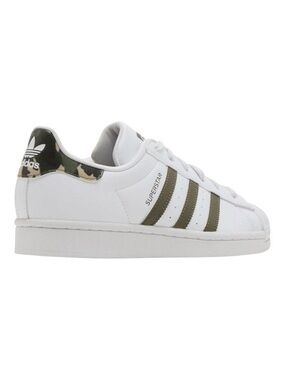 Adidas Superstar Big Kid Camo Camouflage Green White Shoes Size 6 or Women’s 7.5